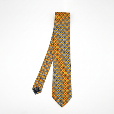 Orange & Blue Geometric Tie