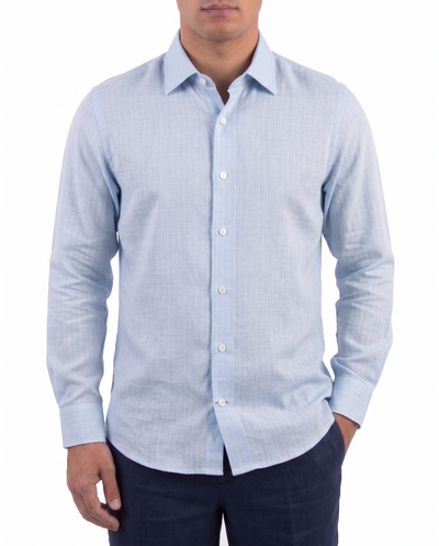 Sky Blue Striped Linen Shirt