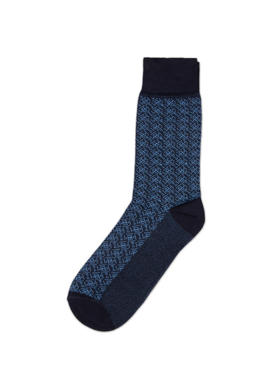 Blue Geometric Design Socks