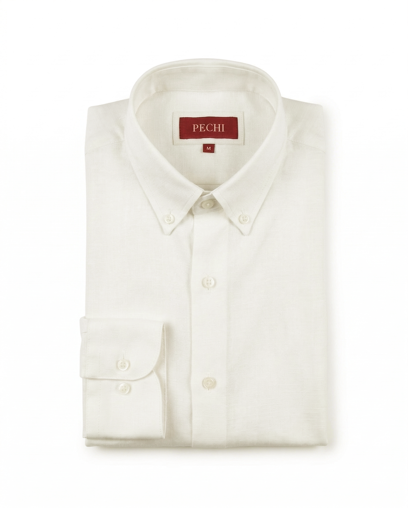 Ivory Button Down Linen Shirt