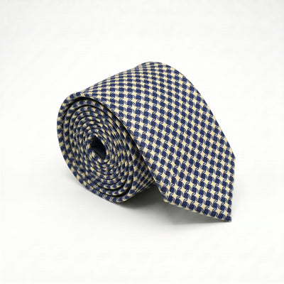 Navy & Ivory Geometric Tie