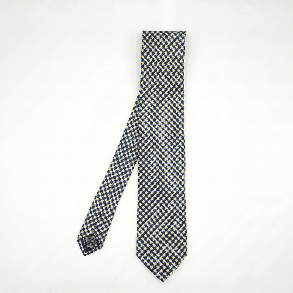 Navy & Ivory Geometric Tie