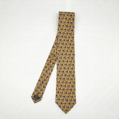 Yellow Elephant Print Tie