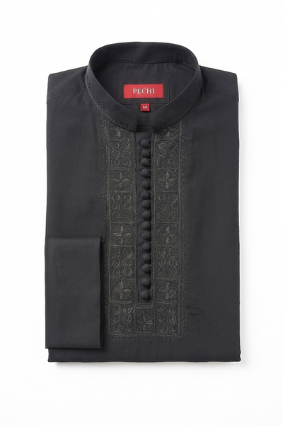 MTO Black Embroidered Kurta Pajama