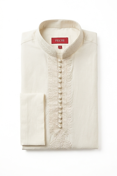 MTO Ivory Embroidered Kurta Pajama