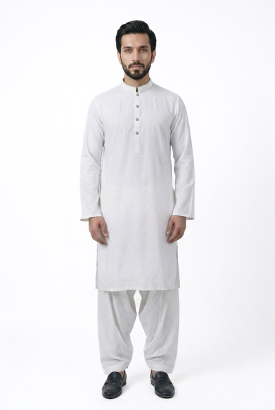 White Embroidered Shalwar Kameez