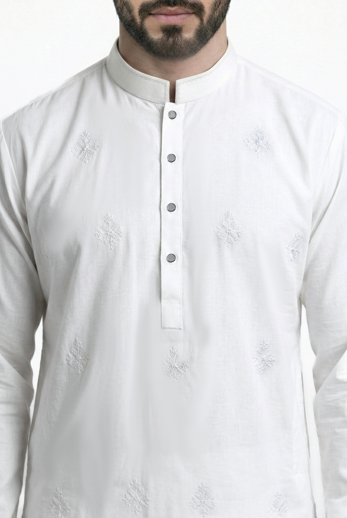 White Embroidered Shalwar Kameez