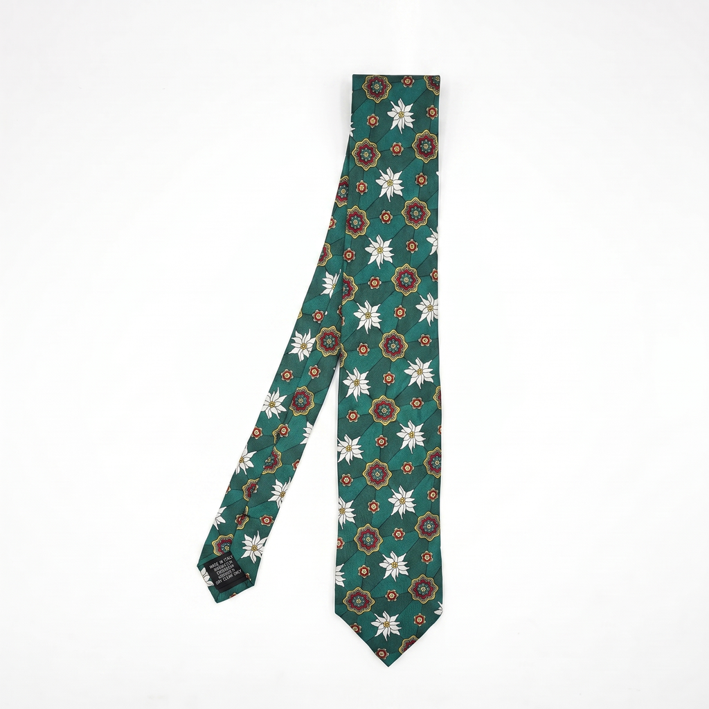 Green Floral Tie