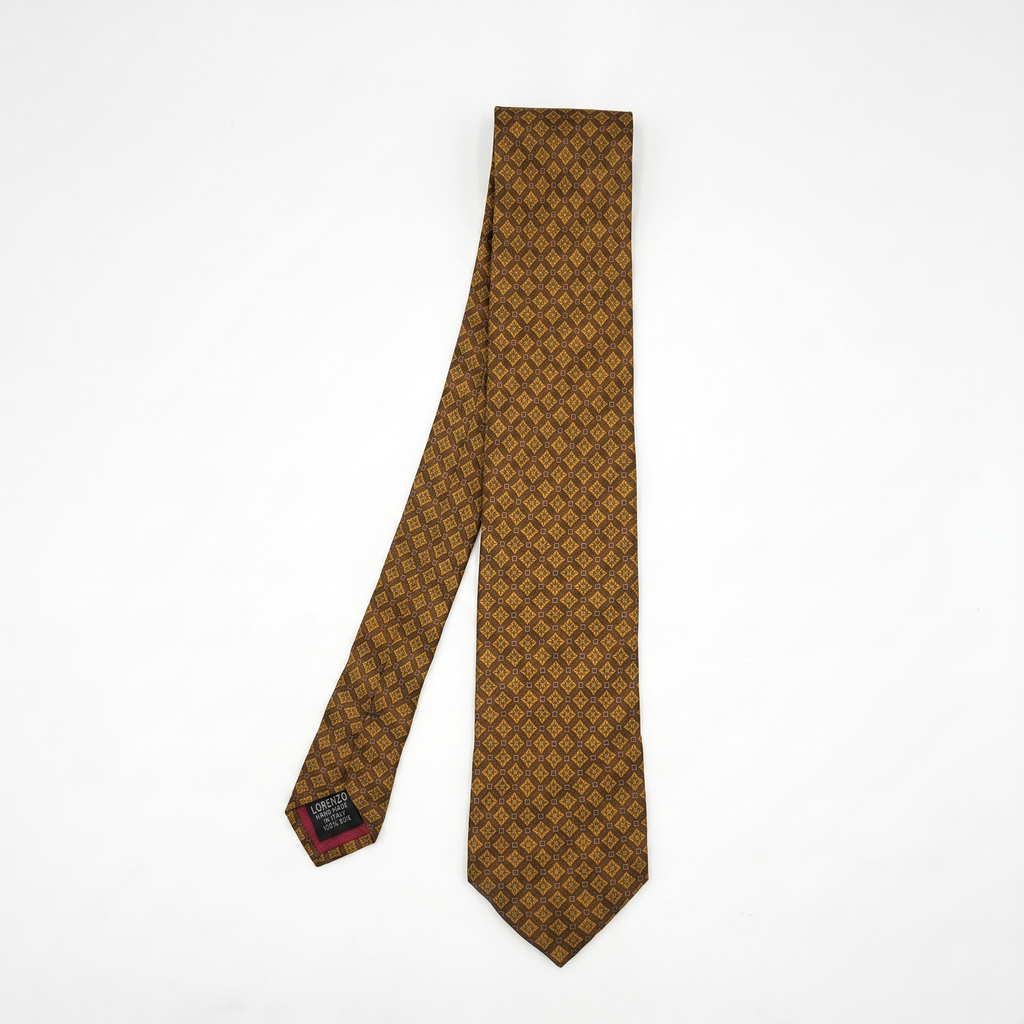 Brown Geometric Pattern Tie
