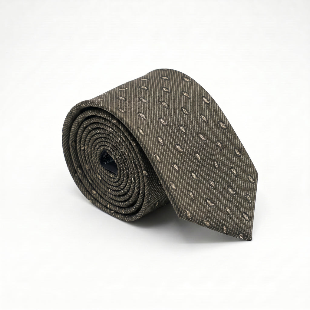 Olive Penguin Print Tie