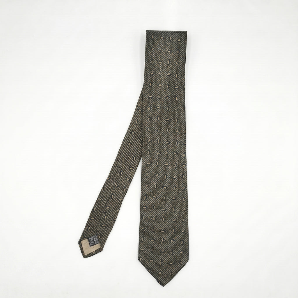 Olive Penguin Print Tie