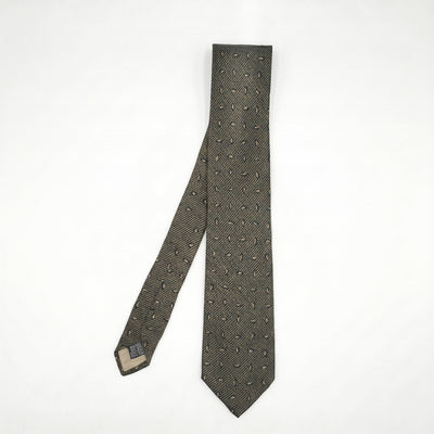 Olive Penguin Print Tie