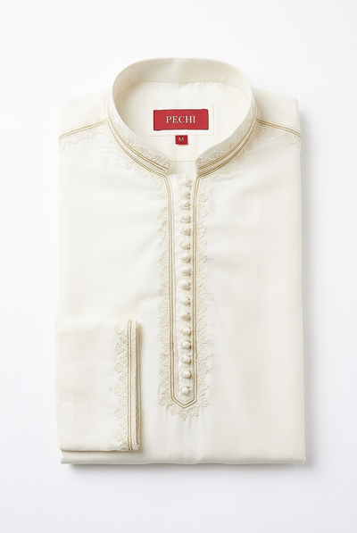 MTO Ivory Tilla Embroidered Kurta Pajama