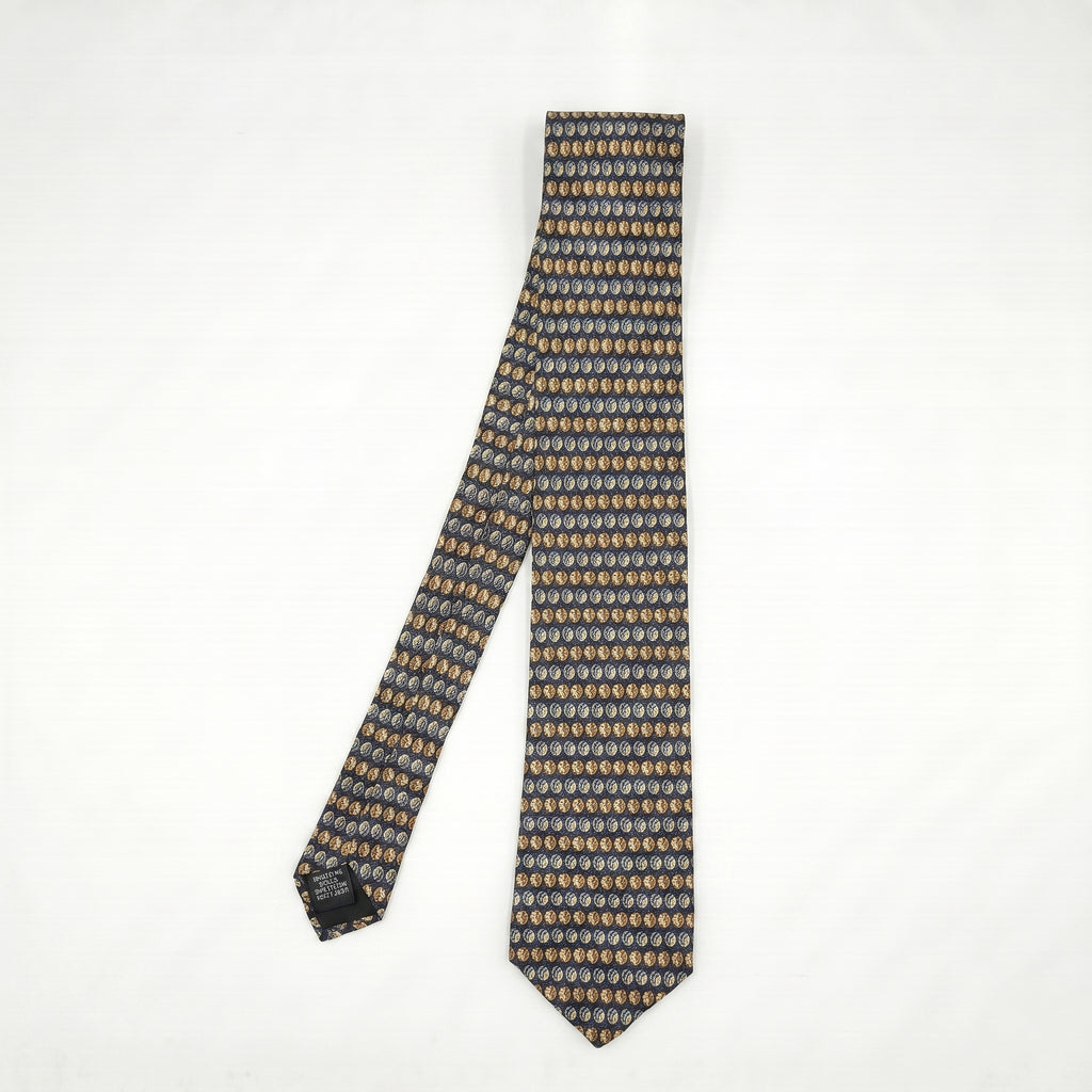 Navy Paisley Foulard Tie