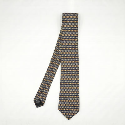 Navy Paisley Foulard Tie