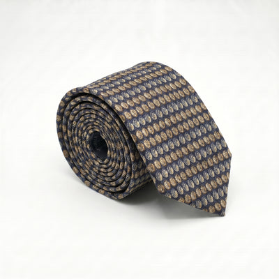 Navy Paisley Foulard Tie