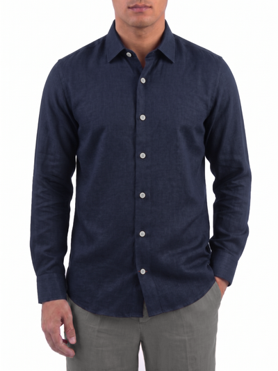 Navy Linen Shirt
