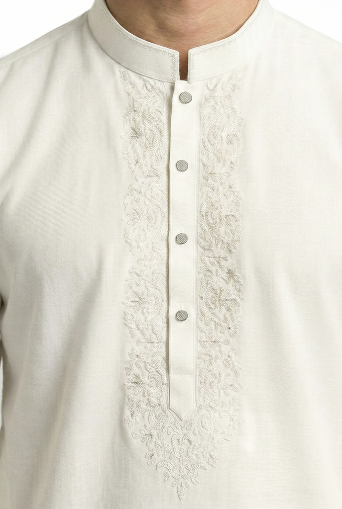 White Embroidered Shalwar Kameez