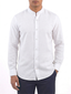 White Band Collar Linen Shirt