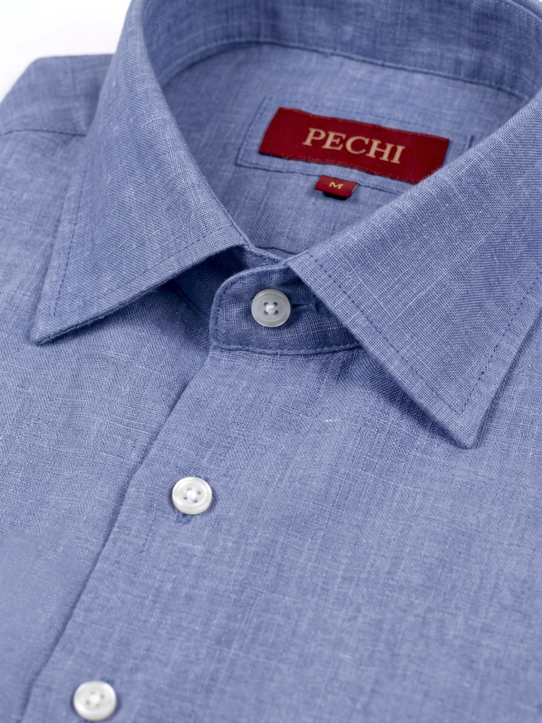 Indigo Blue Linen Shirt