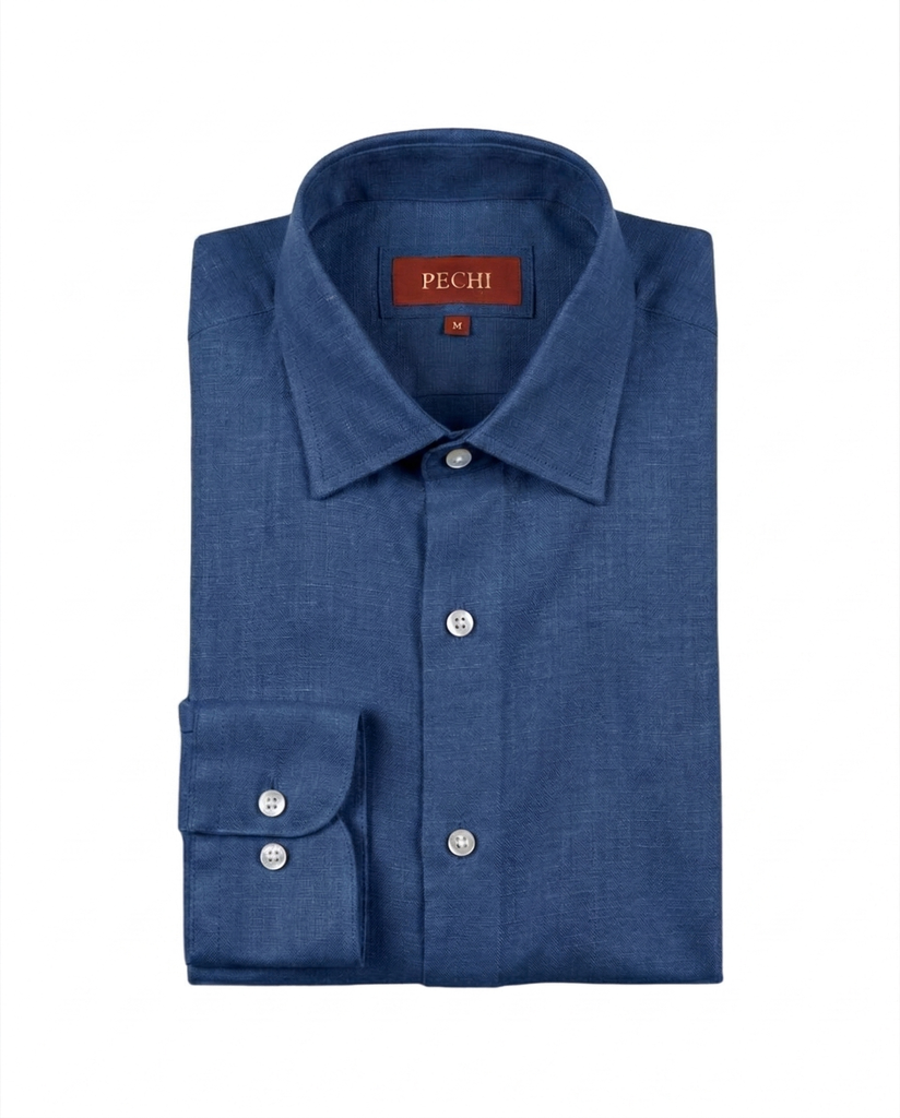 Denim Blue Linen Shirt