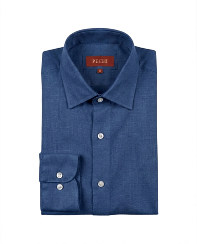 Denim Blue Linen Shirt