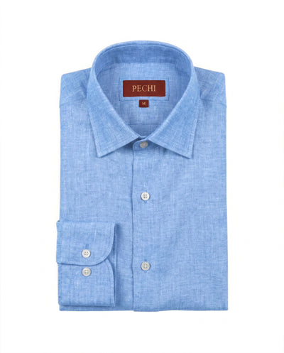 Ocean Blue Linen Shirt