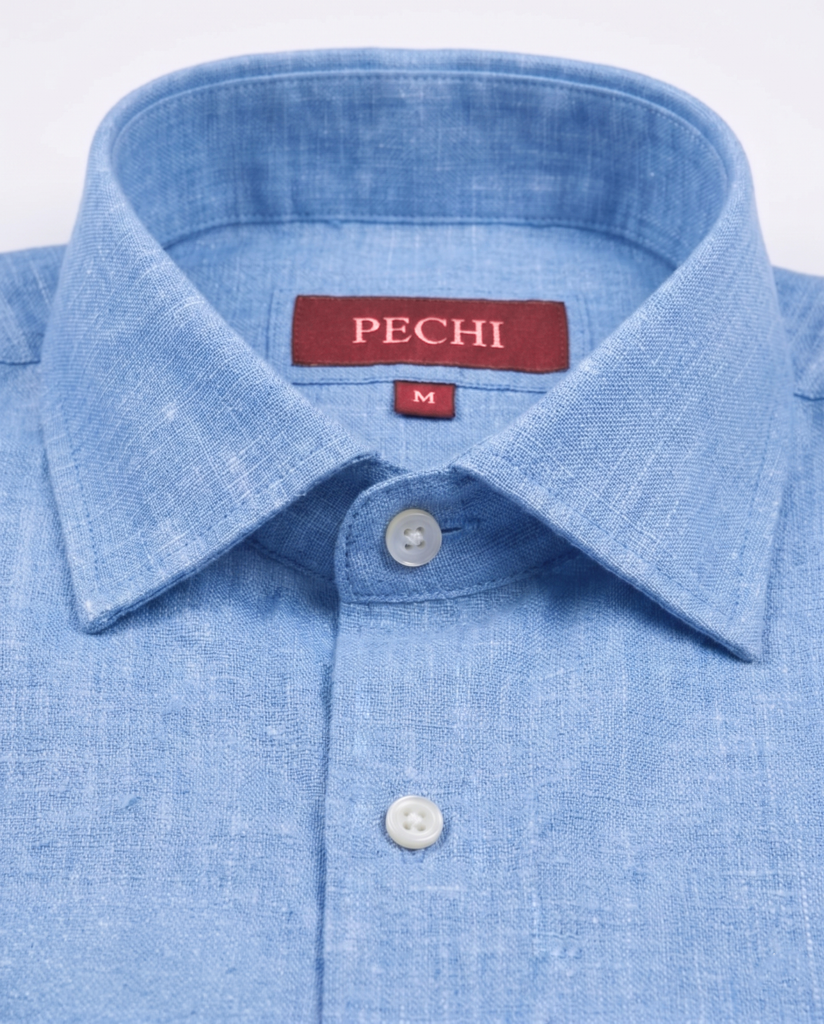 Ocean Blue Linen Shirt