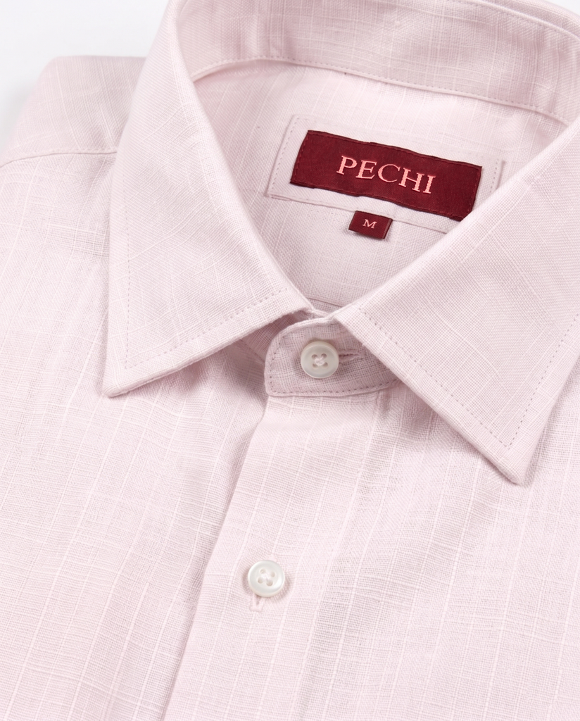 Powder Pink Striped Linen Shirt
