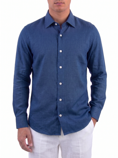 Denim Blue Linen Shirt
