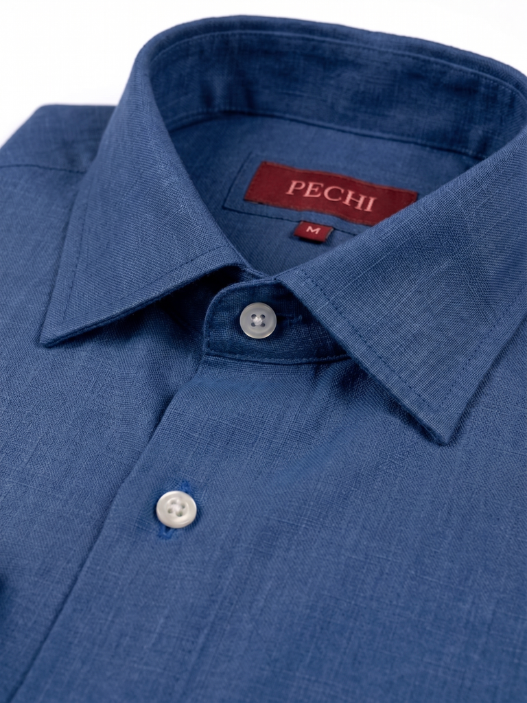 Denim Blue Linen Shirt
