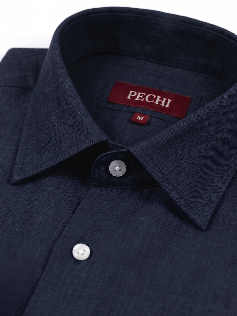 Navy Linen Shirt