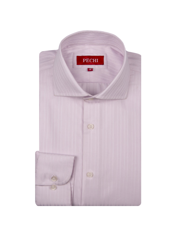 Pink and White Twill Stripe Shirt