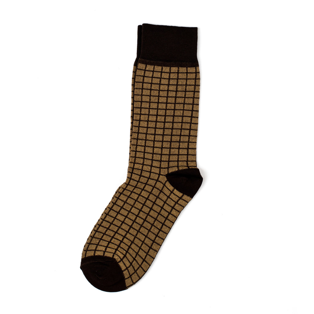 Brown Geometric Socks