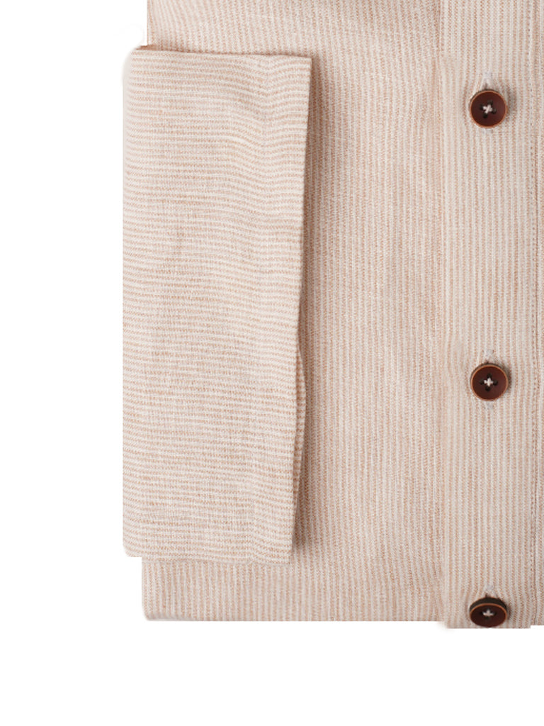 Beige Pin Stripe Linen Kurta