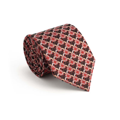 Maroon Geometric Tie