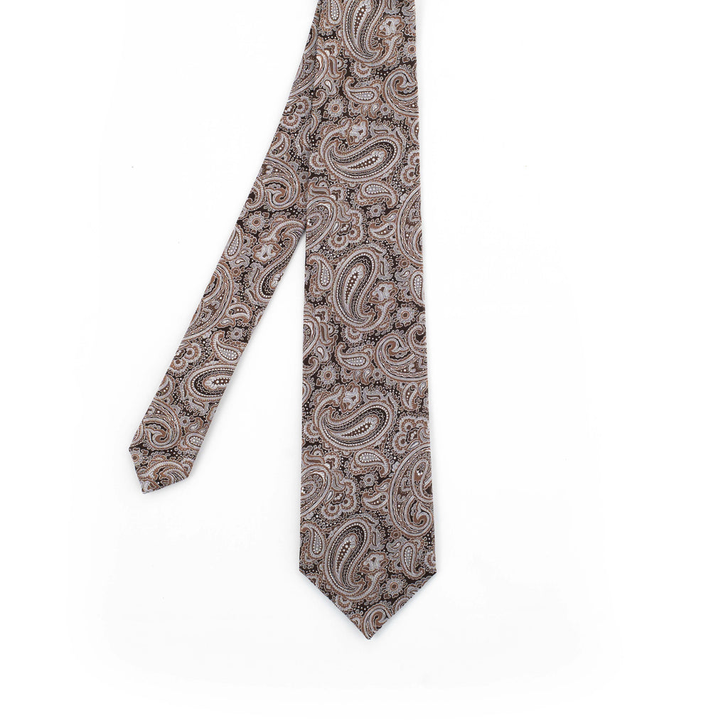 Brown & Grey Paisley Tie