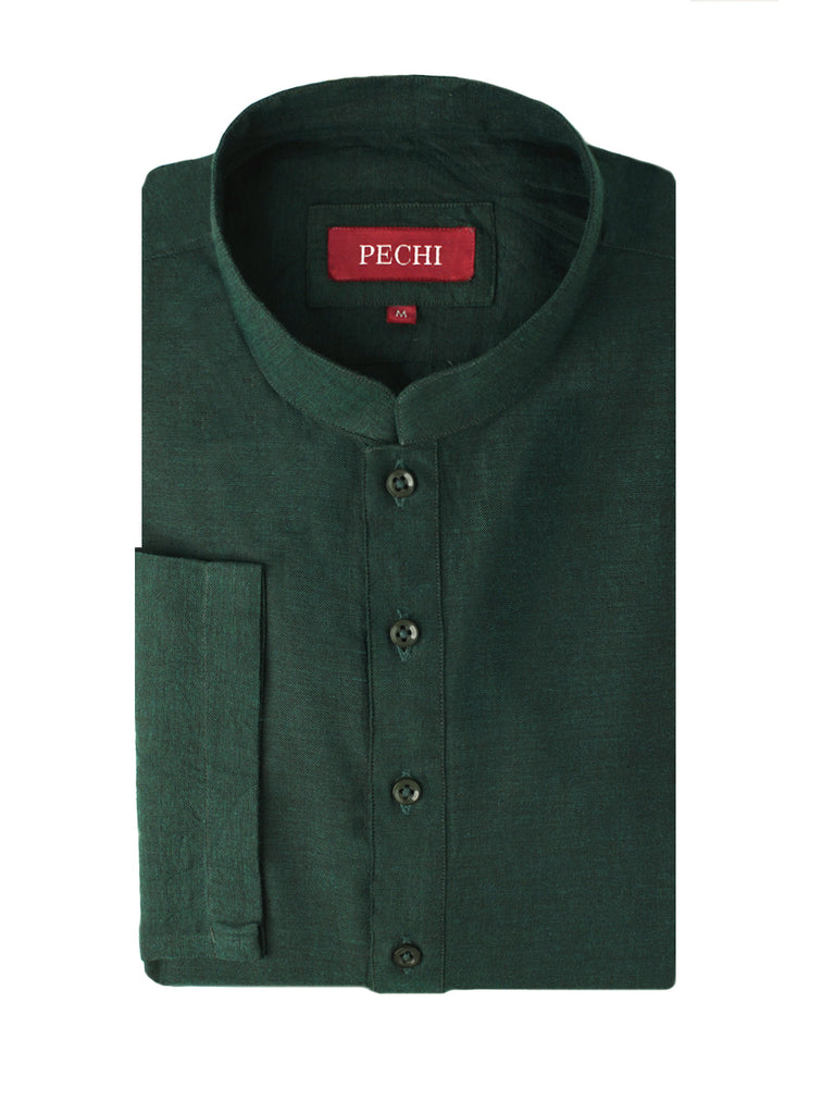 Hunter Green Slub Kurta Pajama