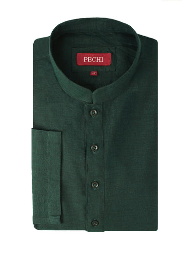 Hunter Green Slub Kurta Pajama