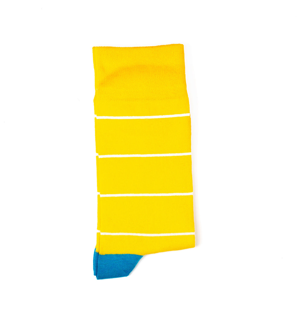 Yellow and White Stripe Socks