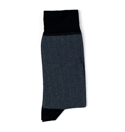 Blue Herringbone Socks