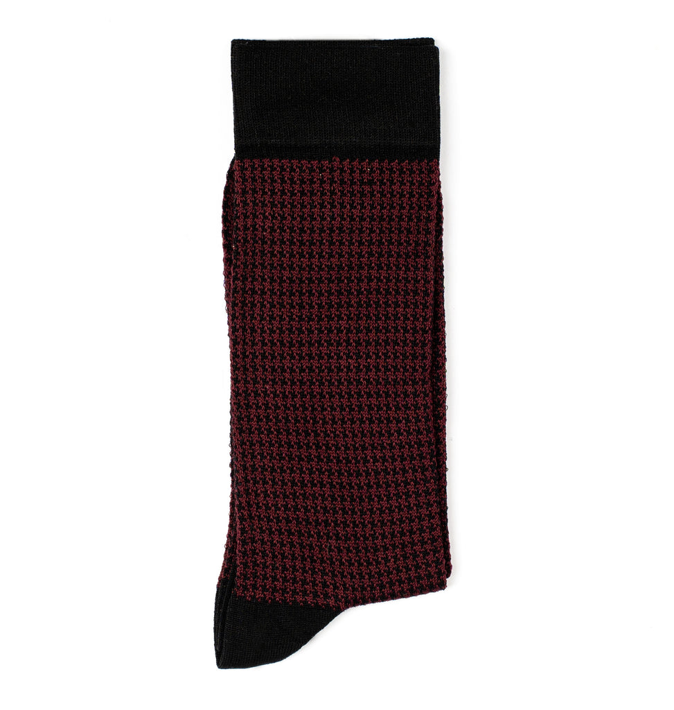 Maroon Houndstooth Socks