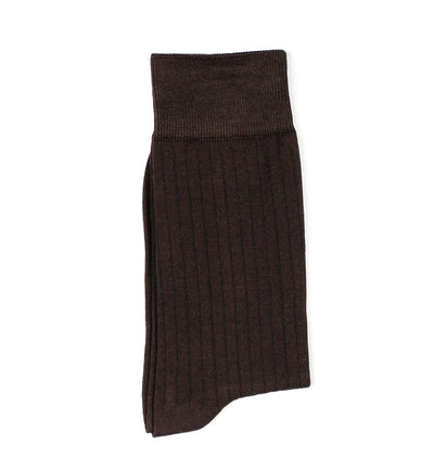 Basic Brown Ribbed Socks