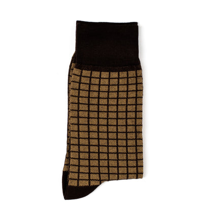 Brown Geometric Socks