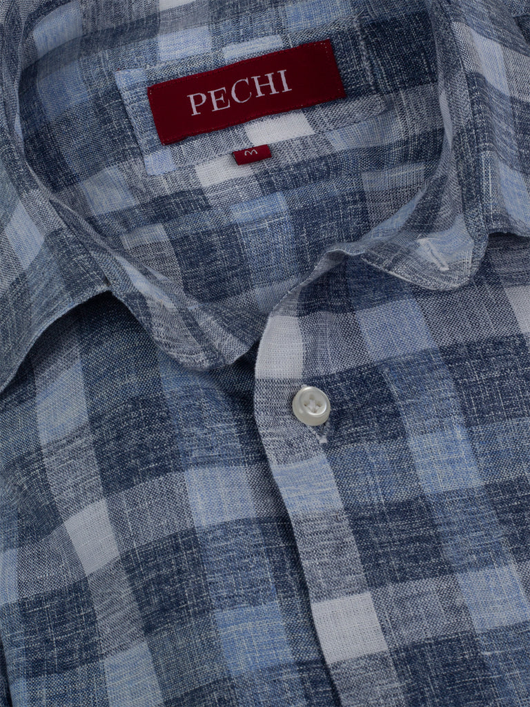 Blue Check Linen Shirt