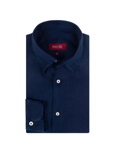 Navy Linen Shirt