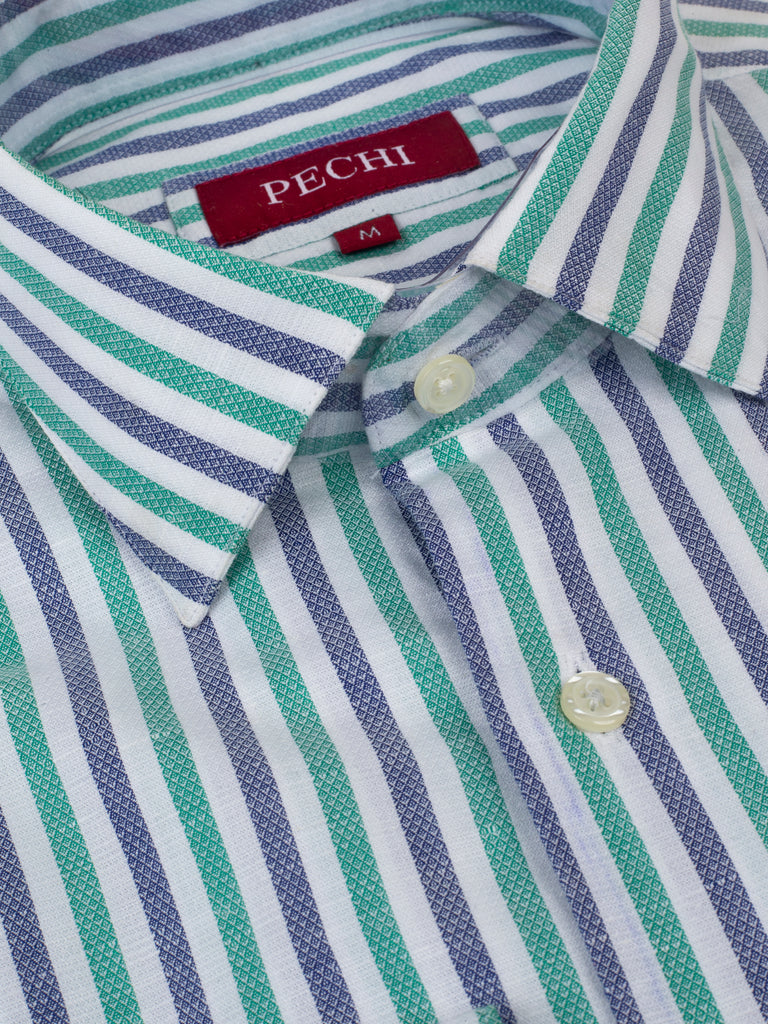 Green & Indigo Stripe Line Shirt