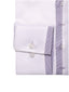 'Bespoke' White Twill Shirt - Purple Details