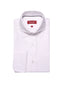 'Bespoke' White Self Stripe Shirt - Black Details