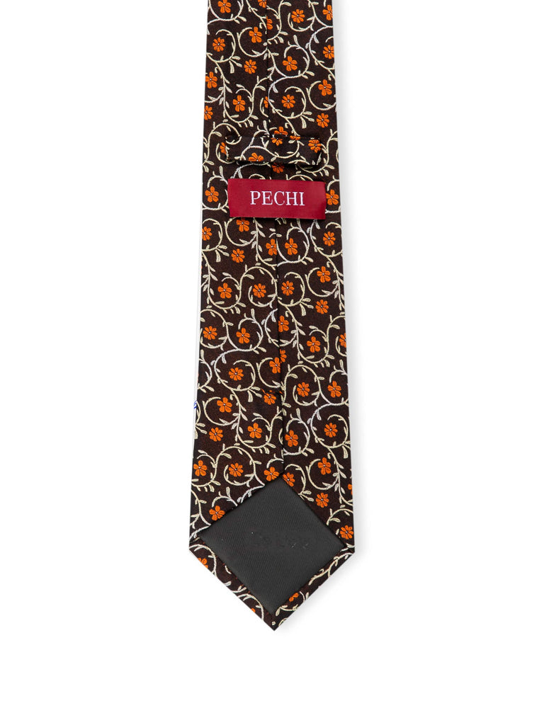 Brown Floral Tie